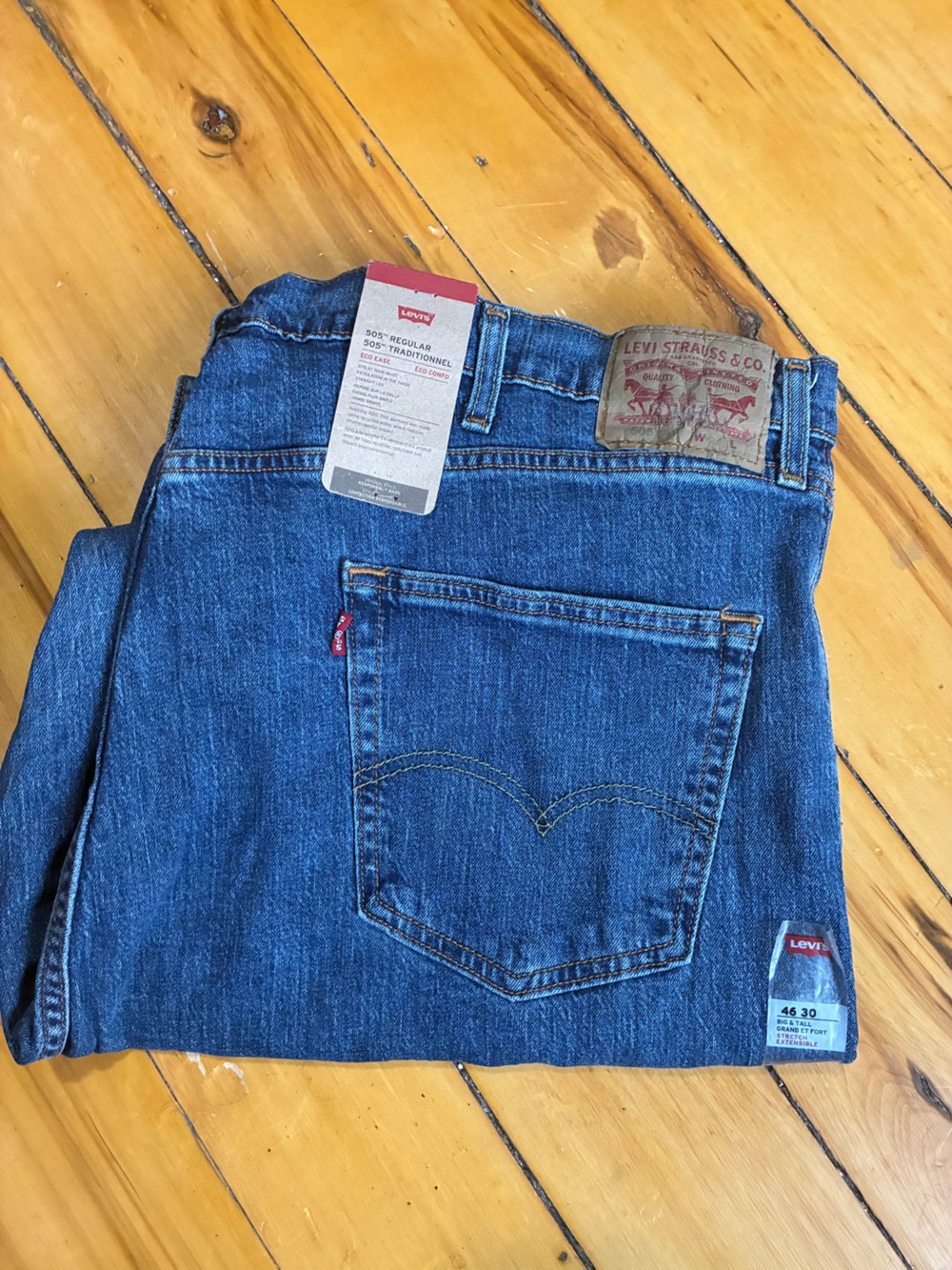 NWT Levi’s Men's 505 Eco Ease Jeans Big & Tall 50 x 30